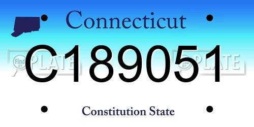 C189051 Connecticut License Plate