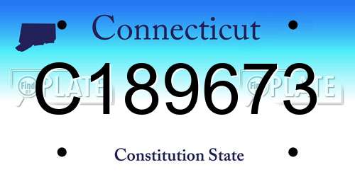 C189673 Connecticut License Plate