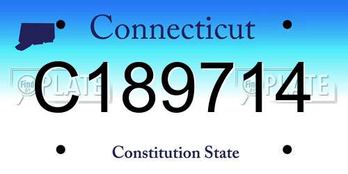 C189714 Connecticut License Plate