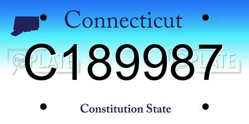 C189987 Connecticut License Plate