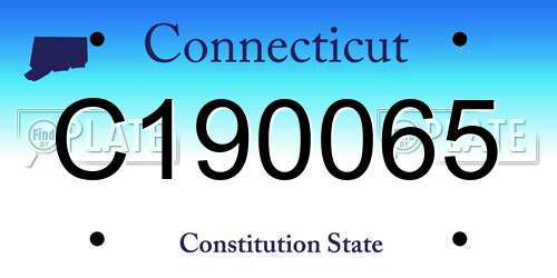 C190065 Connecticut License Plate