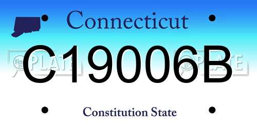 C19006B Connecticut License Plate