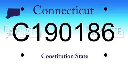 C190186 Connecticut License Plate