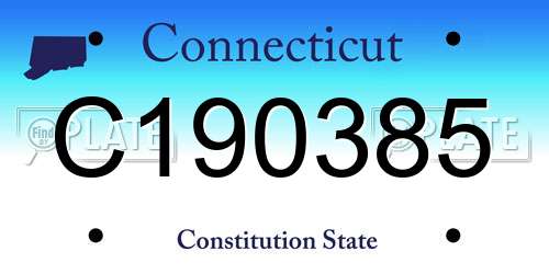 C190385 Connecticut License Plate