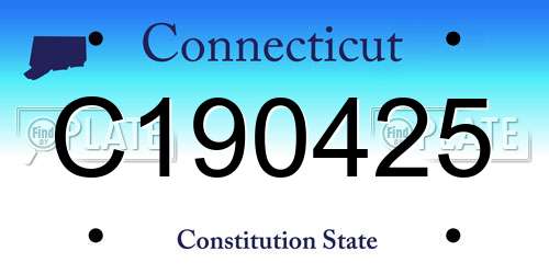 C190425 Connecticut License Plate