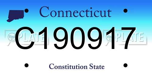 C190917 Connecticut License Plate
