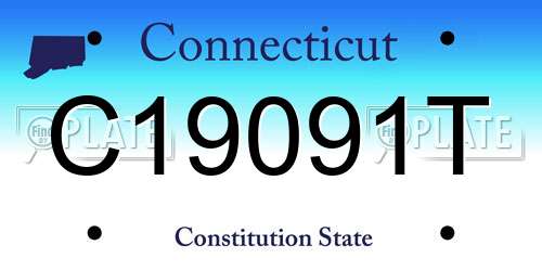 C19091T Connecticut License Plate