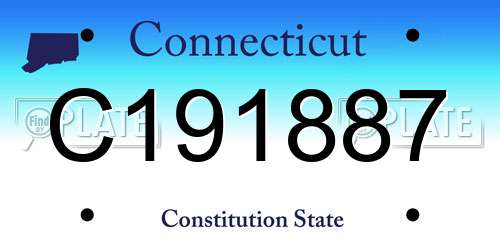 C191887 Connecticut License Plate