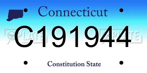 C191944 Connecticut License Plate