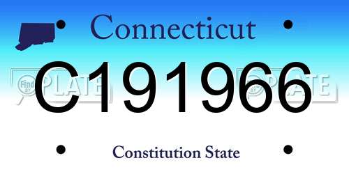 C191966 Connecticut License Plate