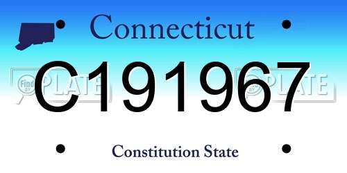 C191967 Connecticut License Plate
