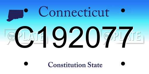 C192077 Connecticut License Plate