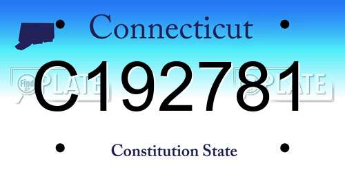 C192781 Connecticut License Plate