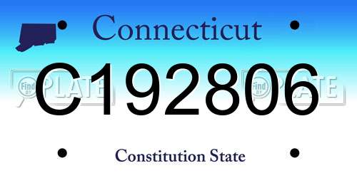 C192806 Connecticut License Plate