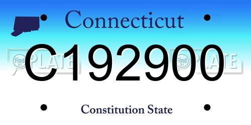 C192900 Connecticut License Plate