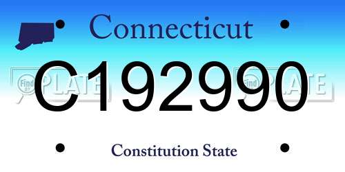 C192990 Connecticut License Plate