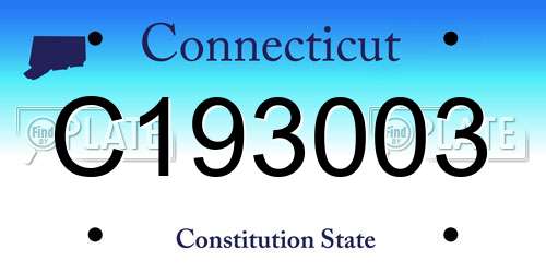 C193003 Connecticut License Plate