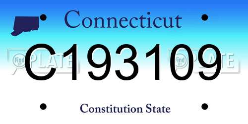 C193109 Connecticut License Plate