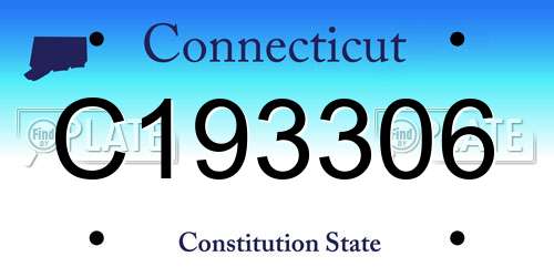 C193306 Connecticut License Plate