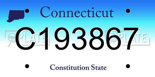 C193867 Connecticut License Plate