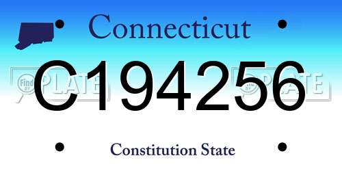 C194256 Connecticut License Plate