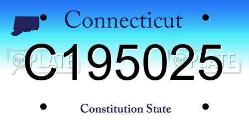 C195025 Connecticut License Plate