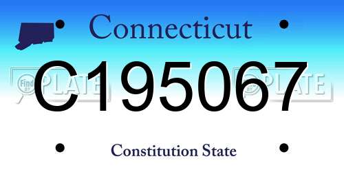 C195067 Connecticut License Plate