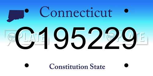 C195229 Connecticut License Plate