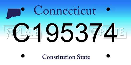 C195374 Connecticut License Plate