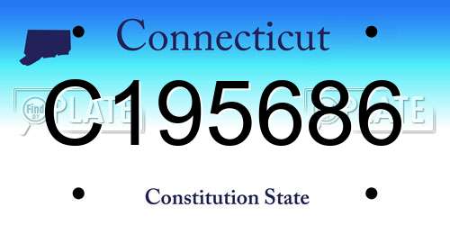C195686 Connecticut License Plate