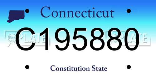 C195880 Connecticut License Plate