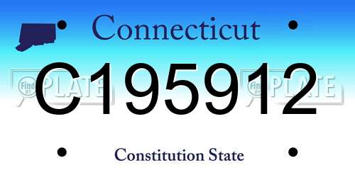 C195912 Connecticut License Plate