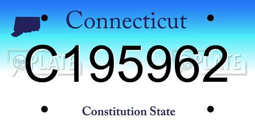C195962 Connecticut License Plate