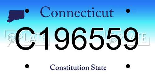 C196559 Connecticut License Plate