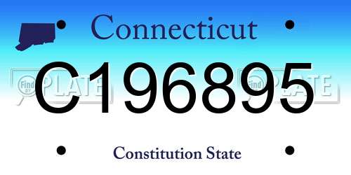 C196895 Connecticut License Plate