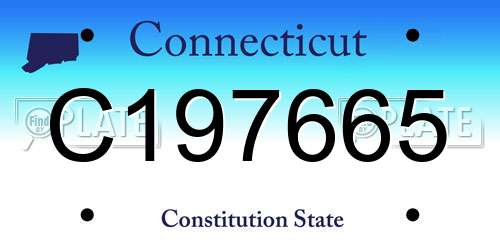 C197665 Connecticut License Plate