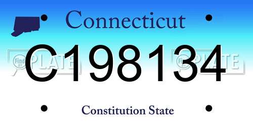 C198134 Connecticut License Plate