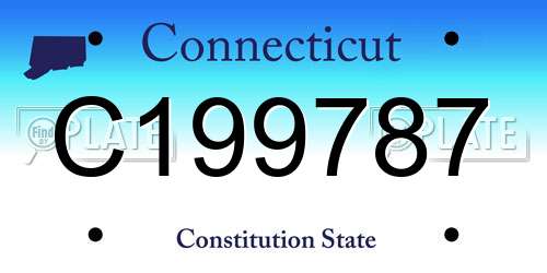 C199787 Connecticut License Plate