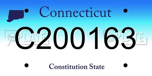 C200163 Connecticut License Plate