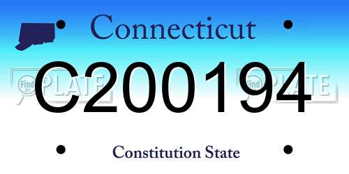 C200194 Connecticut License Plate
