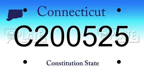 C200525 Connecticut License Plate