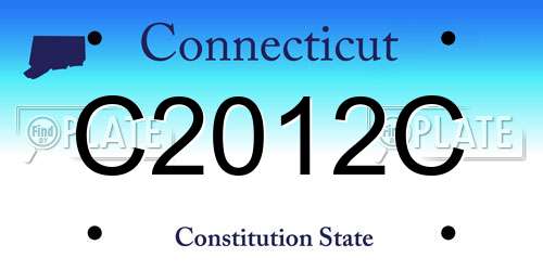 C2012C Connecticut License Plate