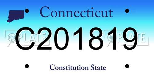 C201819 Connecticut License Plate