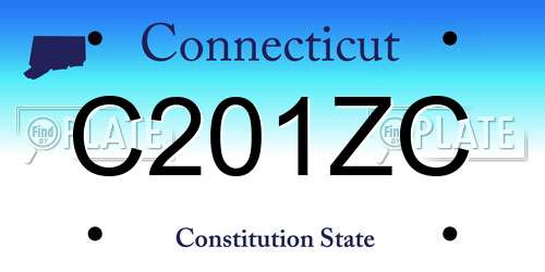 C201ZC Connecticut License Plate
