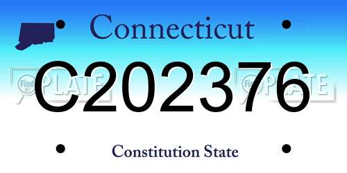 C202376 Connecticut License Plate