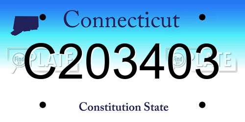 C203403 Connecticut License Plate