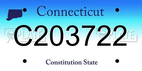 C203722 Connecticut License Plate