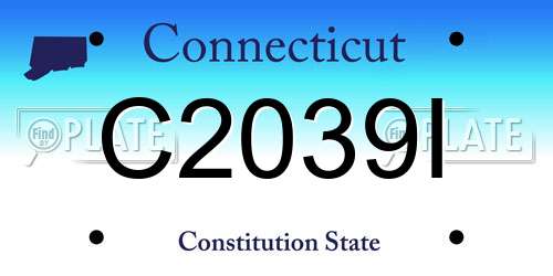 C2039I Connecticut License Plate