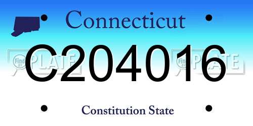 C204016 Connecticut License Plate
