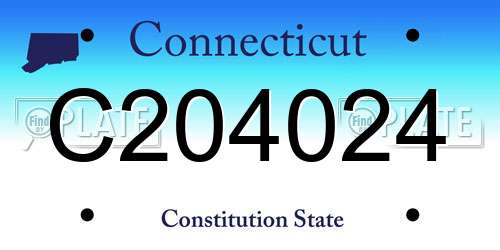 C204024 Connecticut License Plate